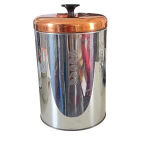 Pantry Queen Vintage Mid-Century Chrome Sugar Tin Canister With Top